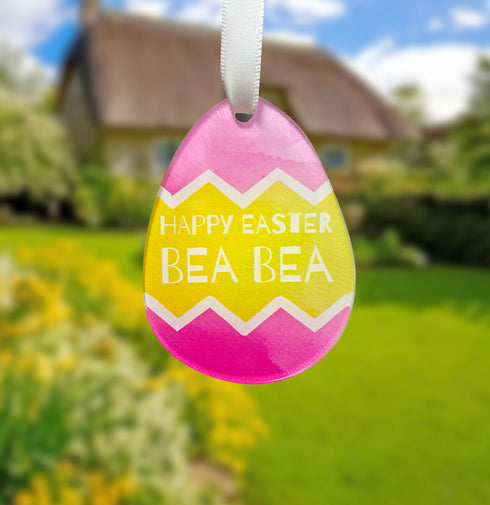 Hanging Happy Easter Personalised Egg